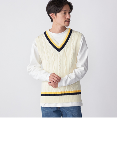 SHIPS: 奥山メリヤス チルデン ニット ベスト