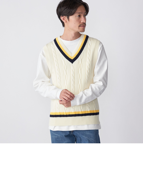 SHIPS: 奥山メリヤス チルデン ニット ベスト