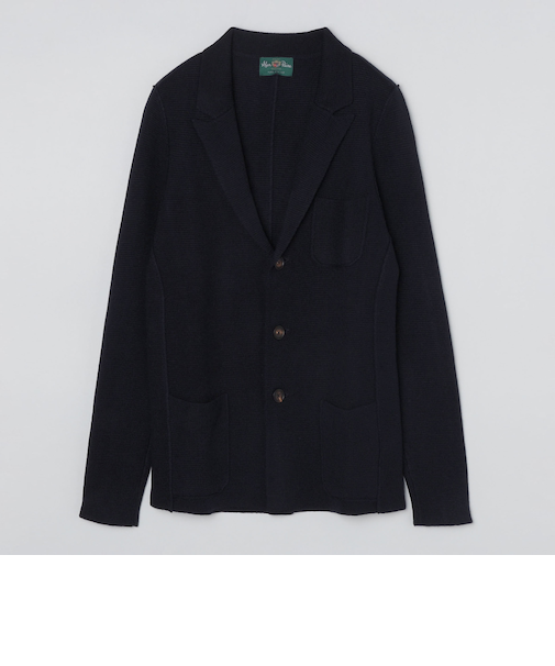 ALAN PAINE:メリノウール 7ゲージ ラペル ジャケット