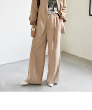 quaranciel:〈洗濯機可能〉ウーステッド イージー ワイドパンツ（セットアップ対応）