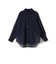 SHIPS Primary Navy Label:〈手洗い可能〉コットン オーガンジー レギュラー シャツ