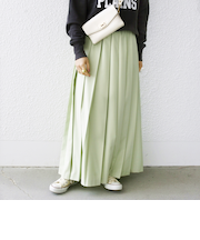 《一部追加予約》SHIPS any: ウーステッド ワイド プリーツ マキシ スカート 2