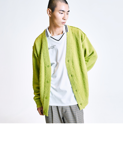City Ambient Products:〈手洗い可能〉ループヤーン ワイドリブ カーディガン