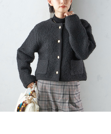 〈手洗い可能〉メタル釦 パイル ジャケット