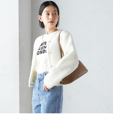 〈手洗い可能〉メタル釦 パイル ジャケット