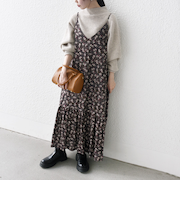 SHIPS any:〈手洗い可能〉TROUILLET プチ フラワー フレア キャミワンピース