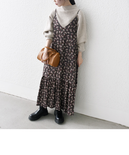 SHIPS any:〈手洗い可能〉TROUILLET プチ フラワー フレア キャミワンピース