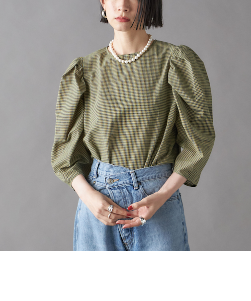 SHIPS NINE CASE:〈洗濯機可能〉パフスリーブ ブラウス