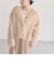 quaranciel:〈手洗い可能〉シャギー コンパクト Vネック カーディガン