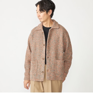 SHIPS: ミックス ヤーン ポロ ニット カーディガン カバーオール