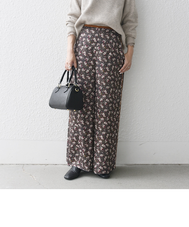 SHIPS any:〈手洗い可能〉TROUILLET プチ フラワー ワイド パンツ