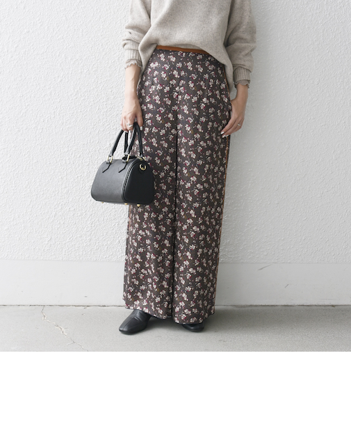 SHIPS any:〈手洗い可能〉TROUILLET プチ フラワー ワイド パンツ