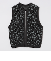 TOWNCRAFT:〈手洗い可能〉ヴィンテージ パターン 総柄 シャギー ニット ベスト