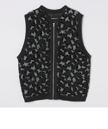 TOWNCRAFT:〈手洗い可能〉ヴィンテージ パターン 総柄 シャギー ニット ベスト