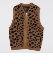 TOWNCRAFT:〈手洗い可能〉ヴィンテージ パターン 総柄 シャギー ニット ベスト