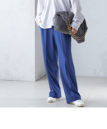 〈手洗い可能〉両面起毛 セミフレア パンツ