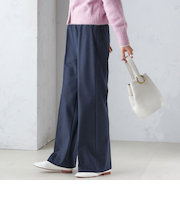 〈手洗い可能〉両面起毛 セミフレア パンツ