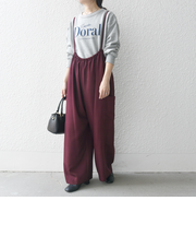 SHIPS any:〈洗濯機可能〉ウーステッド イージー ギャザー サロペット