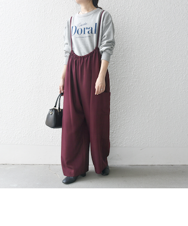 SHIPS any:〈洗濯機可能〉ウーステッド イージー ギャザー サロペット