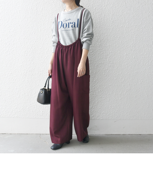 SHIPS any:〈洗濯機可能〉ウーステッド イージー ギャザー サロペット