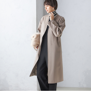 MANTECO ノーカラー コート