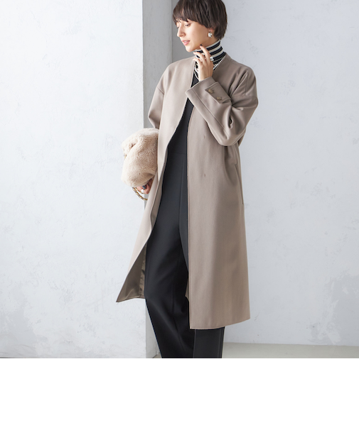 MANTECO ノーカラー コート