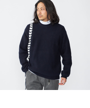 SHIPS:〈手洗い可能〉7ゲージ ブラッシュド コットン クルーネック プルオーバー ニット