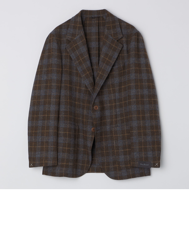 【 SHIPS別注】Errico Formicola:ウール ブラウン×ブルー チェック ジャケット