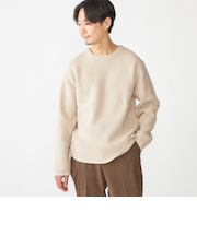 SHIPS: ウール リサイクルカシミヤ 畦編み クルーネック ニット