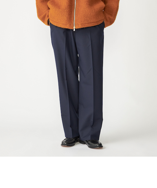 SHIPS: ハイツイスト ギャバジン セミワイド スラックス パンツ