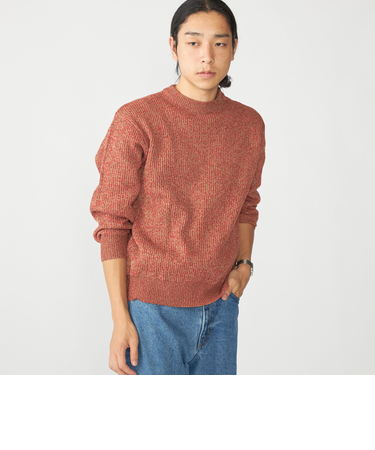 SHIPS:〈手洗い可能〉メランジ 畦編み クルーネック ニット