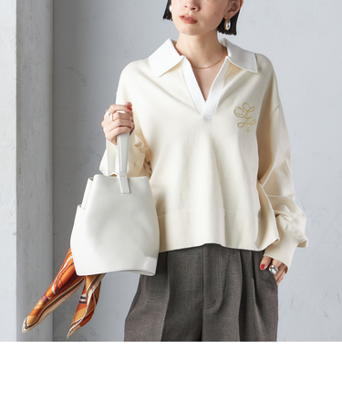 〈手洗い可能〉エンブレム ラガー ニット