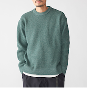 【WEB限定】SHIPS: ビッグシルエット クルーネック レイヤード ニット（ニット+ロンT）