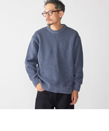 【WEB限定】SHIPS: ビッグシルエット クルーネック レイヤード ニット(ニット+ロンT)