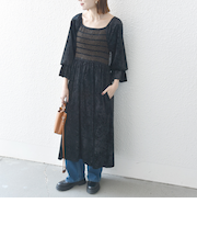 bon_meur:〈手洗い可能〉クラッシュ ベロア シャーリング ワンピース