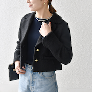 SHIPS any: モール ツイード ショート テーラード ジャケット