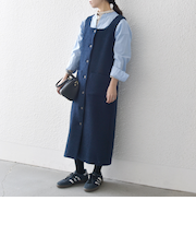 SHIPS any: モール ツイード スクエアネック ワンピース