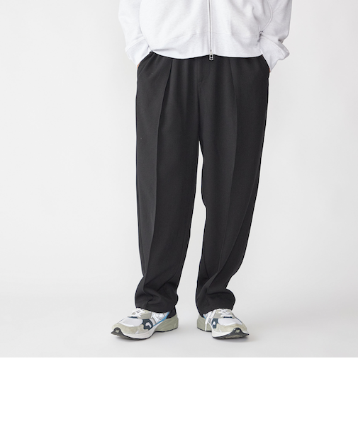 SHIPS:〈洗濯機可能〉メランジ ワイド ピンタック スラックス