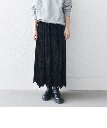 bon_meur:〈手洗い可能〉クラッシュ ベロア シャーリング 2WAY スカート