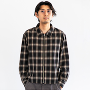 City Ambient Products: オンブレ チェック シャツ ジップ アウター