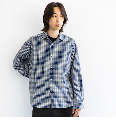 City Ambient Products: レギュラーカラー ボイル チェック シャツ