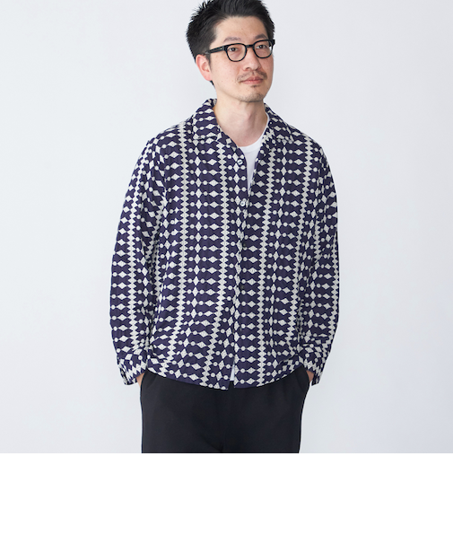 SHIPS: エンブロイダリー オープンカラー ロングスリーブ シャツ