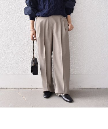 SHIPS Colors:〈手洗い可能〉TR ベルテッド タック パンツ