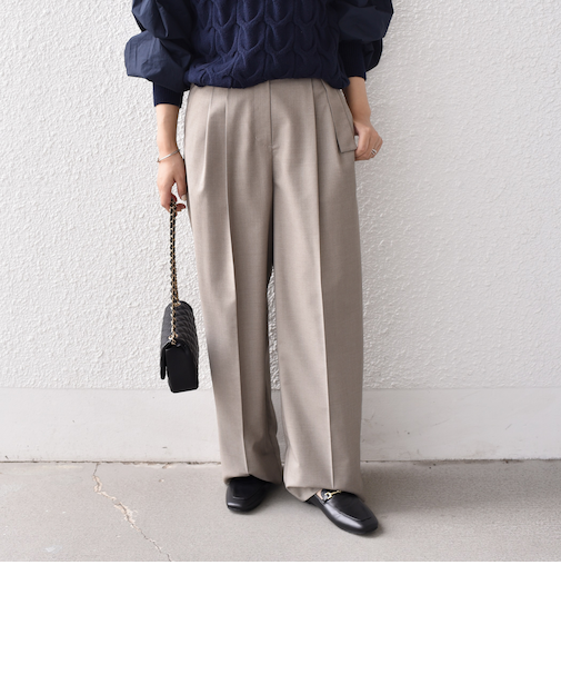 SHIPS Colors:〈手洗い可能〉TR ベルテッド タック パンツ