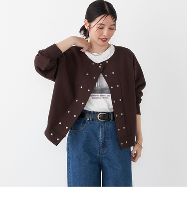 SHIPS Colors:〈手洗い可能〉USA 裏毛 ドットボタン 2WAY プルオーバー