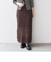 SHIPS Colors:シャーリング ニット タイト スカート