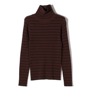 SHIPS Colors:〈手洗い可能〉ボーダー リブ タートルネック ニット◇