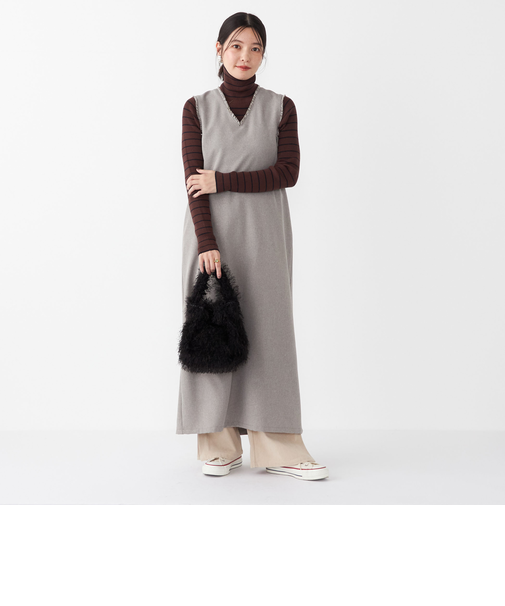 SHIPS Colors:〈手洗い可能〉シャーク フリンジ ジャンパー ワンピース◇