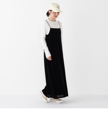 SHIPS Colors:〈手洗い可能〉ポリエステルベロア キャミ ワンピース