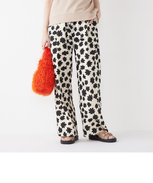 SHIPS Colors:〈手洗い可能〉モノトーン フラワー イージーパンツ◇